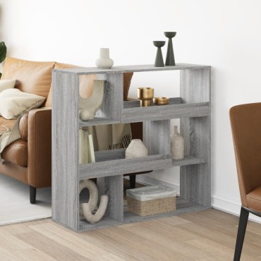 vidaXL Βιβλιοθήκη/Διαχωριστικό Χώρου Γκρι 100x33x94,5cm Επεξ. Ξύλο 1 τεμ.
