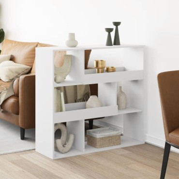 vidaXL Διαχωριστικό Χώρου-Βιβλιοθήκη Λευκό 100x33x94,5cm Επεξ. Ξύλο 1 τεμ.
