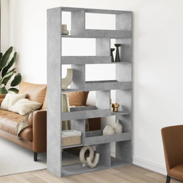 vidaXL Βιβλιοθήκη/Διαχωριστικό Χώρου Γκρι 100x33x187,5cm Επεξ. Ξύλο 1 τεμ.