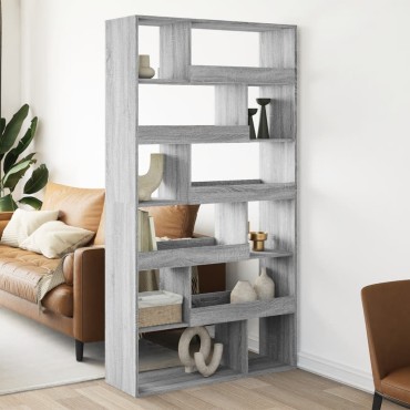 vidaXL Βιβλιοθήκη/Διαχωριστικό Χώρου Γκρι 100x33x187,5cm Επεξ. Ξύλο 1 τεμ.