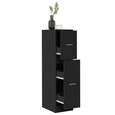 vidaXL Συρταριέρα Γενικής Χρήσης Μαύρο 30x41x118cm Επεξ. Ξύλο 1 τεμ.