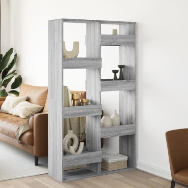 vidaXL Βιβλιοθήκη/Διαχωριστικό Χώρου Γκρι 100x33x175cm Επεξ. Ξύλο 1 τεμ.