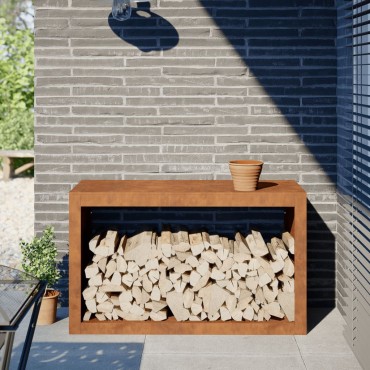Ράφι για καυσόξυλα vidaXL 100x40x60 cm Ατσάλι σκληρυθέν στον αέρα