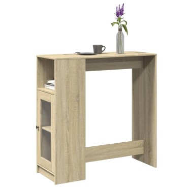 vidaXL Τραπέζι Μπαρ με Ράγες Sonoma Δρυς 101x40x103,5cm Επεξεργ. Ξύλο 1 τεμ.