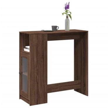 vidaXL Τραπέζι Μπαρ με Ράγες Καφέ Δρυς 101x40x103,5cm Επεξεργ. Ξύλο 1 τεμ.