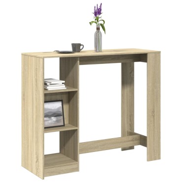 vidaXL Τραπέζι Κονσόλα με Ράφι Sonoma Δρυς 124x46x103,5cm Επεξ. Ξύλο 1 τεμ.