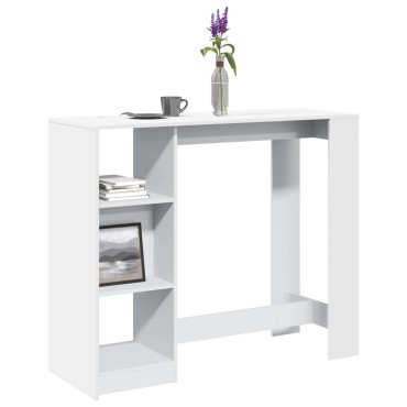 vidaXL Τραπέζι Κονσόλα με Ράφι Λευκό 124x46x103,5cm Επεξεργ. Ξύλο 1 τεμ.