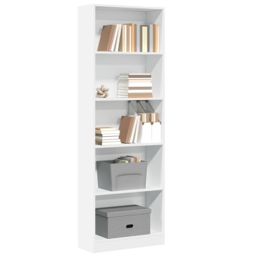 vidaXL Βιβλιοθήκη Λευκή 60x24x176cm από Επεξεργασμένο Ξύλο 1 τεμ.