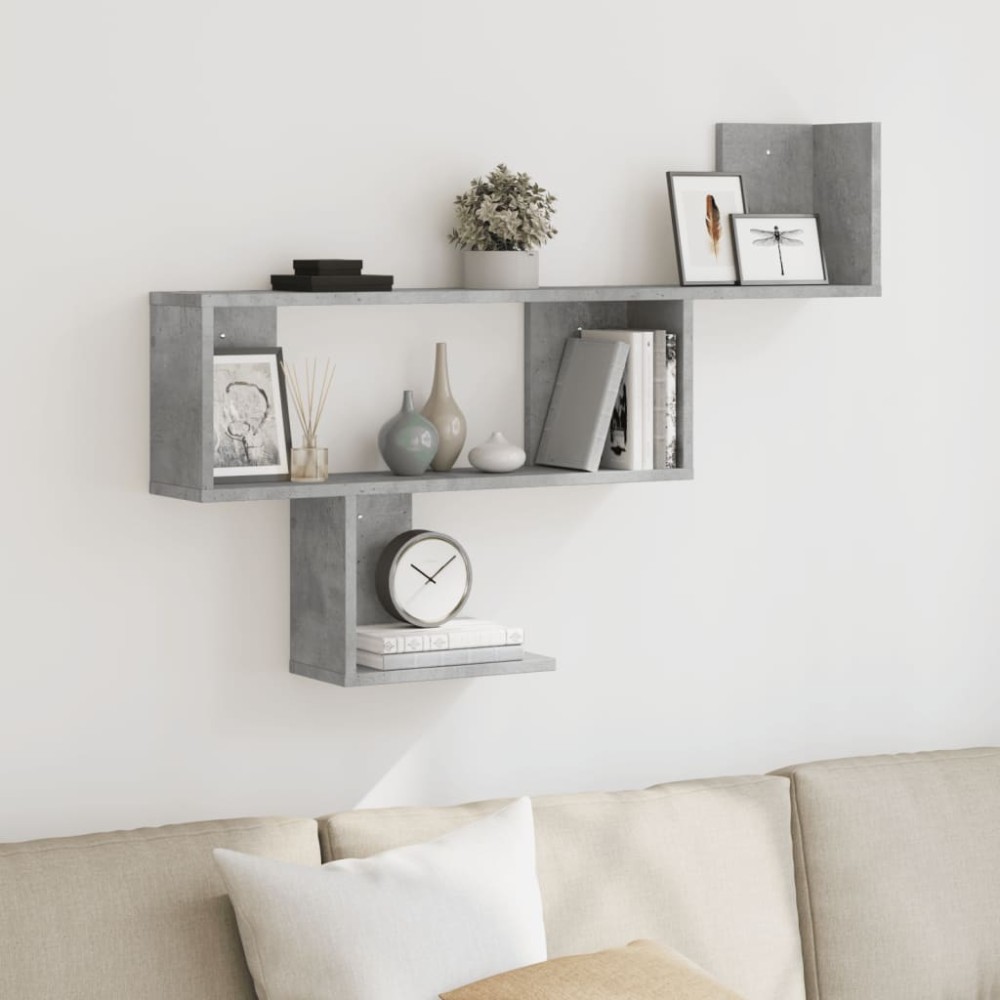 vidaXL Ραφιέρα Τοίχου Γκρι Σκυροδέματος 100x15x70cm από Επεξ. Ξύλο 1 τεμ.