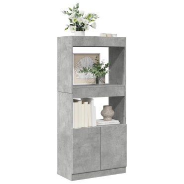 vidaXL Ντουλάπι Γκρι Σκυρ. 63x33x140cm από Επεξεργασμένο Ξύλο 1 τεμ.