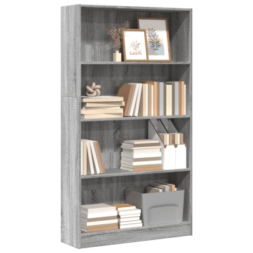 vidaXL Βιβλιοθήκη Γκρι Sonoma 80x24x143cm από Επεξεργασμένο Ξύλο 1 τεμ.