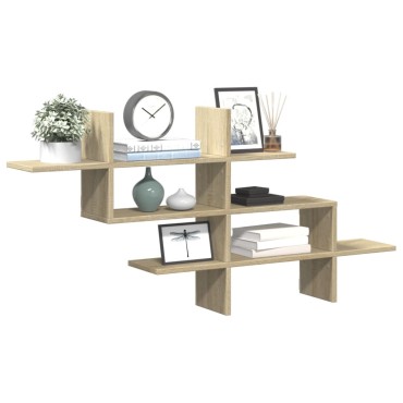 vidaXL Ράφι Τοίχου Sonoma Δρυς 124,5x18x60,5cm από Επεξ. Ξύλο 1 τεμ.