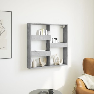 vidaXL Ντουλάπι Τοίχου Γκρι Σκυρ. 80x15x80cm Επεξεργασμένο Ξύλο 1 τεμ.