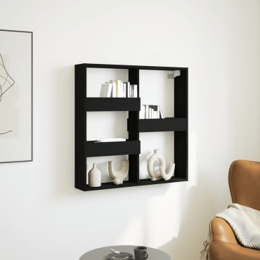 vidaXL Ντουλάπι Τοίχου Μαύρο 80x15x80cm από Επεξεργασμένο Ξύλο 1 τεμ.