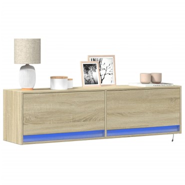 vidaXL Έπιπλο Τοίχου Τηλεόρασης με LED Sonoma Δρυς 140x31x38cm