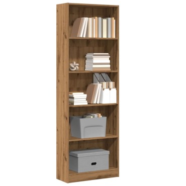 vidaXL Βιβλιοθήκη Αρτισιανή Δρυς 60x24x176cm από Επεξεργασμένο Ξύλο 1 τεμ.
