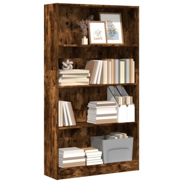 vidaXL Βιβλιοθήκη Καπνιστή Δρυς 80x24x143cm από Επεξεργασμένο Ξύλο 1 τεμ.