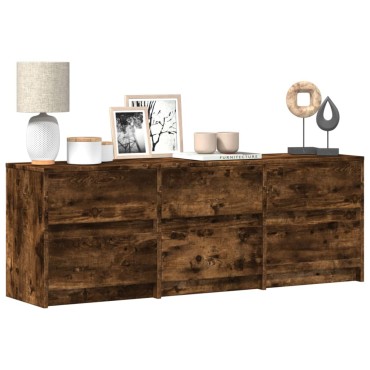 vidaXL Έπιπλο Τηλεόρασης με LED Καπνιστή Δρυς 140x34x50cm Επεξ. Ξύλο