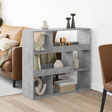 vidaXL Βιβλιοθήκη/Διαχωριστικό Χώρου Γκρι 100x33x94,5cm Επεξ. Ξύλο 1 τεμ.