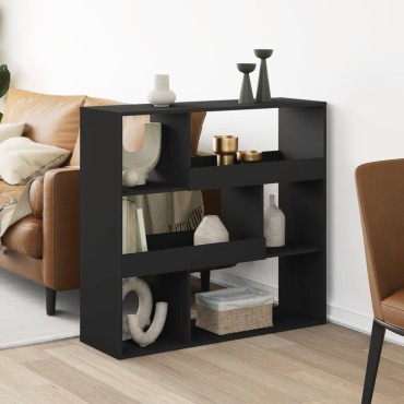 vidaXL Διαχωριστικό Χώρου-Βιβλιοθήκη Μαύρο 100x33x94,5cm Επεξ. Ξύλο 1 τεμ.
