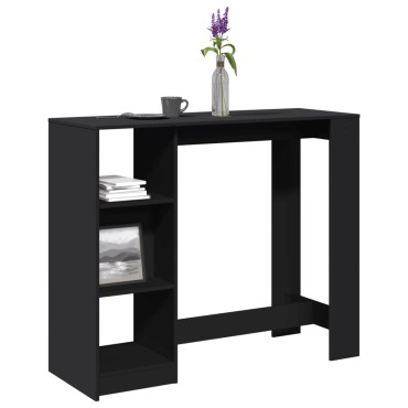 vidaXL Τραπέζι Κονσόλα με Ράφι Μαύρο 124x46x103,5cm Επεξεργ. Ξύλο 1 τεμ.