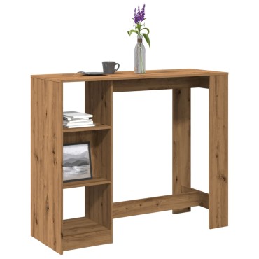 vidaXL Τραπέζι Κονσόλα με Ράφι Καφέ Δρυς 124x46x103,5cm Επεξεργ. Ξύλο 1 τεμ.