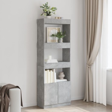 vidaXL Ντουλάπι Γκρι Σκυρ. 63x33x180cm από Επεξεργασμένο Ξύλο 1 τεμ.