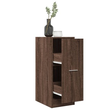 vidaXL Συρταριέρα Γενικής Χρήσης Καφέ Δρυς 30x41x77,5cm Επεξ. Ξύλο 1 τεμ.