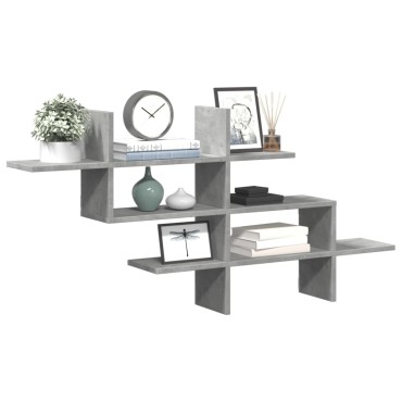 vidaXL Ράφι Τοίχου Γκρι Σκυροδέματος 124,5x18x60,5cm από Επεξ. Ξύλο 1 τεμ.