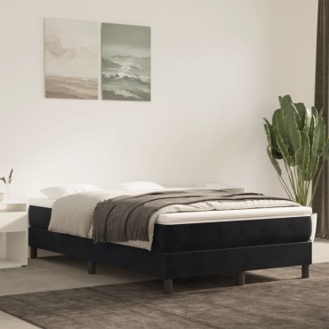 vidaXL Στρώμα με Pocket Springs Μαύρο 120x220x20cm Βελούδινο 1 τεμ. - Μονό