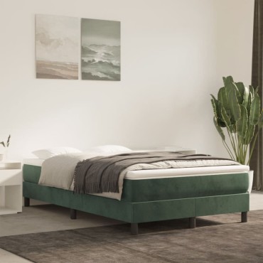 vidaXL Στρώμα με Pocket Springs Σκούρο Πράσινο 120x220x20cm Βελούδινο 1 τεμ. - Μονό