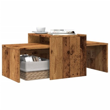 vidaXL Σετ Τραπεζάκια Σαλονιού Παλ. Ξύλο 100x48x40cm από Επεξ. Ξύλο