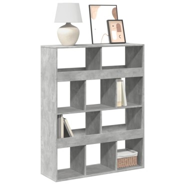 vidaXL Βιβλιοθήκη Γκρι Σκυροδέματος 100x33x125,5cm Επεξεργ. Ξύλο 1 τεμ.