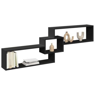 vidaXL Ντουλάπι Τοίχου Μαύρο 158x18x53cm από Επεξεργασμένο Ξύλο 1 τεμ.