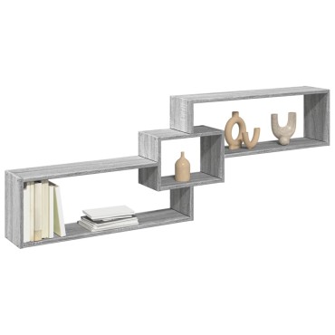 vidaXL Ντουλάπι Τοίχου Γκρι Sonoma 158x18x53cm από Επεξεργασμένο Ξύλο 1 τεμ.
