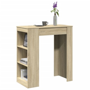 vidaXL Τραπέζι Μπαρ με Ράγες Sonoma Δρυς 95x47x103,5cm Επεξεργ. Ξύλο 1 τεμ.