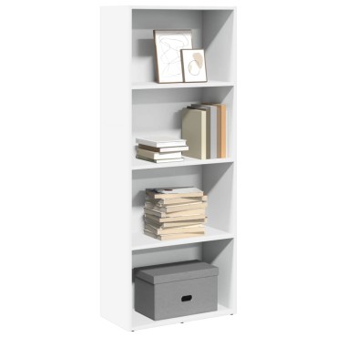vidaXL Βιβλιοθήκη Λευκή 60x30x152cm από Επεξεργασμένο Ξύλο 1 τεμ.