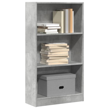 vidaXL Βιβλιοθήκη Γκρι Σκυροδέματος 60x24x109cm Επεξεργ. Ξύλο 1 τεμ.