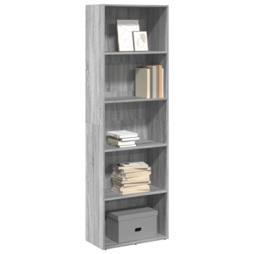 vidaXL Βιβλιοθήκη Γκρι Sonoma 60x30x189cm από Επεξεργ. Ξύλο 1 τεμ.