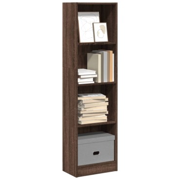 vidaXL Βιβλιοθήκη Καφέ Δρυς 40x24x143cm από Επεξεργασμένο Ξύλο 1 τεμ.