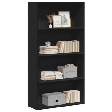 vidaXL Βιβλιοθήκη Μαύρη 80x30x152cm από Επεξεργασμένο Ξύλο 1 τεμ.