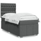 vidaXL Κρεβάτι Boxspring με Στρώμα Σκούρο Γκρι 90x200 εκ. Υφασμάτινο