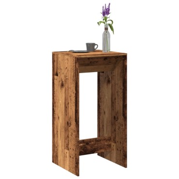 vidaXL Τραπέζι Μπαρ Όψη Παλαιού Ξύλου 51x50x103,5cm Επεξ. Ξύλο 1 τεμ.