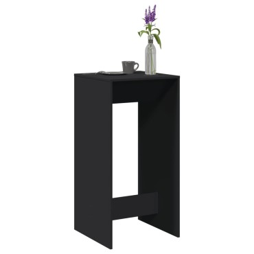 vidaXL Τραπέζι Μπαρ Μαύρο 51x50x103,5cm Επεξ. Ξύλο 1 τεμ.