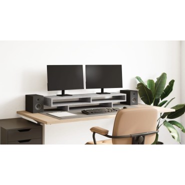 vidaXL Βάση Οθόνης Γκρι Σκυρ. 100x27x15 εκ. Επεξεργ. Ξύλο