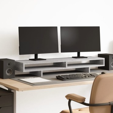 vidaXL Βάση Οθόνης Γκρι Sonoma 100x27x15 εκ. Επεξεργ. Ξύλο