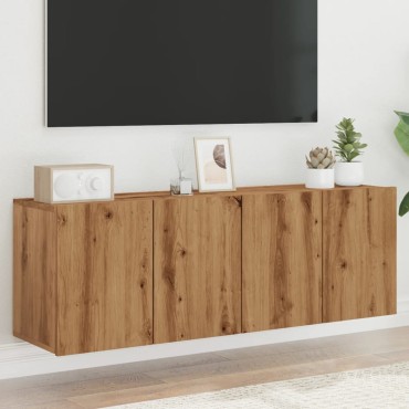 vidaXL Ντουλάπια Τοίχου Τηλεόρασης 2 τεμ. Artisian Δρυς 60x30x41cm