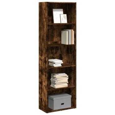 vidaXL Βιβλιοθήκη Καπνιστή Δρυς 60x30x189cm από Επεξεργασμένο Ξύλο 1 τεμ.