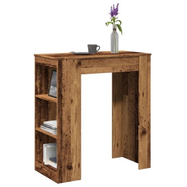 vidaXL Τραπέζι Μπαρ με Ράγες 95x47x103,5cm Επεξεργ. Ξύλο 1 τεμ.