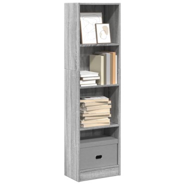 vidaXL Βιβλιοθήκη Γκρι Sonoma 40x24x143cm από Επεξεργ. Ξύλο 1 τεμ.